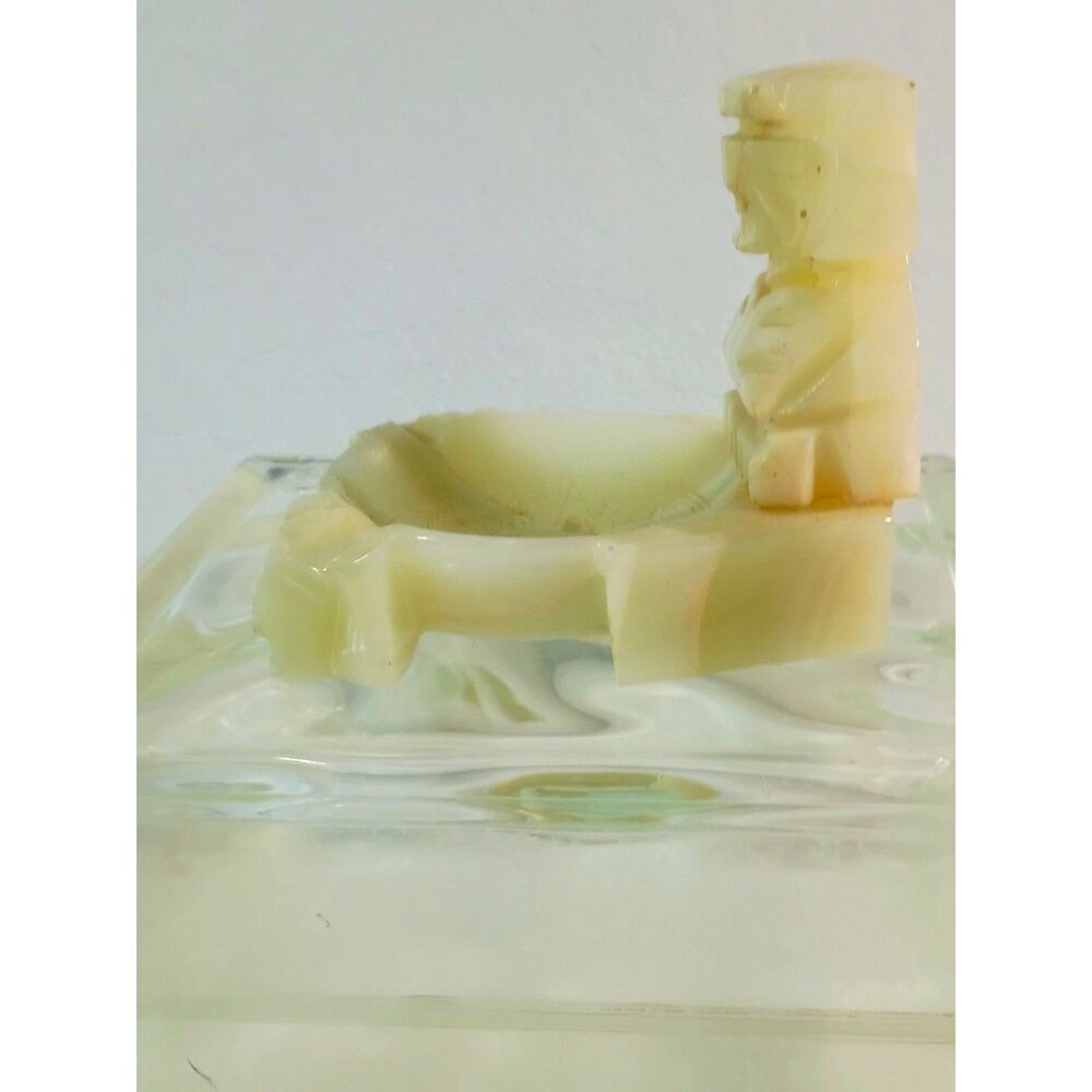 Aztec Marble Ashtray or Trinket Dish Hand Carved Vintage